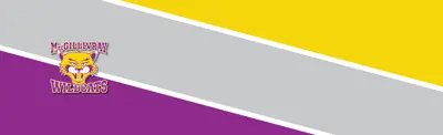 purple, gray and yellow striped banner with the Dr. G.J. MacGillivray Public School logo