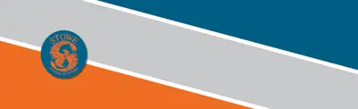 orange, gray and blue striped banner with Dr. Emily Stowe Public School logo