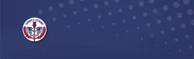 plain blue banner with dots and Thomas A. Stewart Secondary School logo