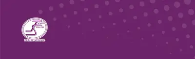 plain purple banner with dots and James Strath Public School logo