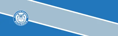 blue and gray striped banner with Havelock-Belmont Public School logo