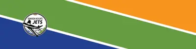 blue green and orange striped banner with Edmison Heights Public School logo