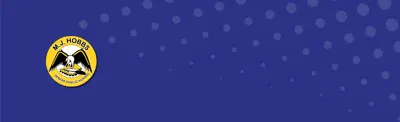 plain blue banner with dots and M.J. Hobbs Senior Public School logo