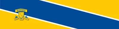 yellow and blue striped banner with Norwood Intermediate School logo