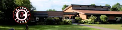 exterior picture of Colborne Public School and their logo