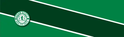 green stripes with school logo banner