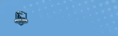 plain blue banner with dots and Merwin Greer Public School logo
